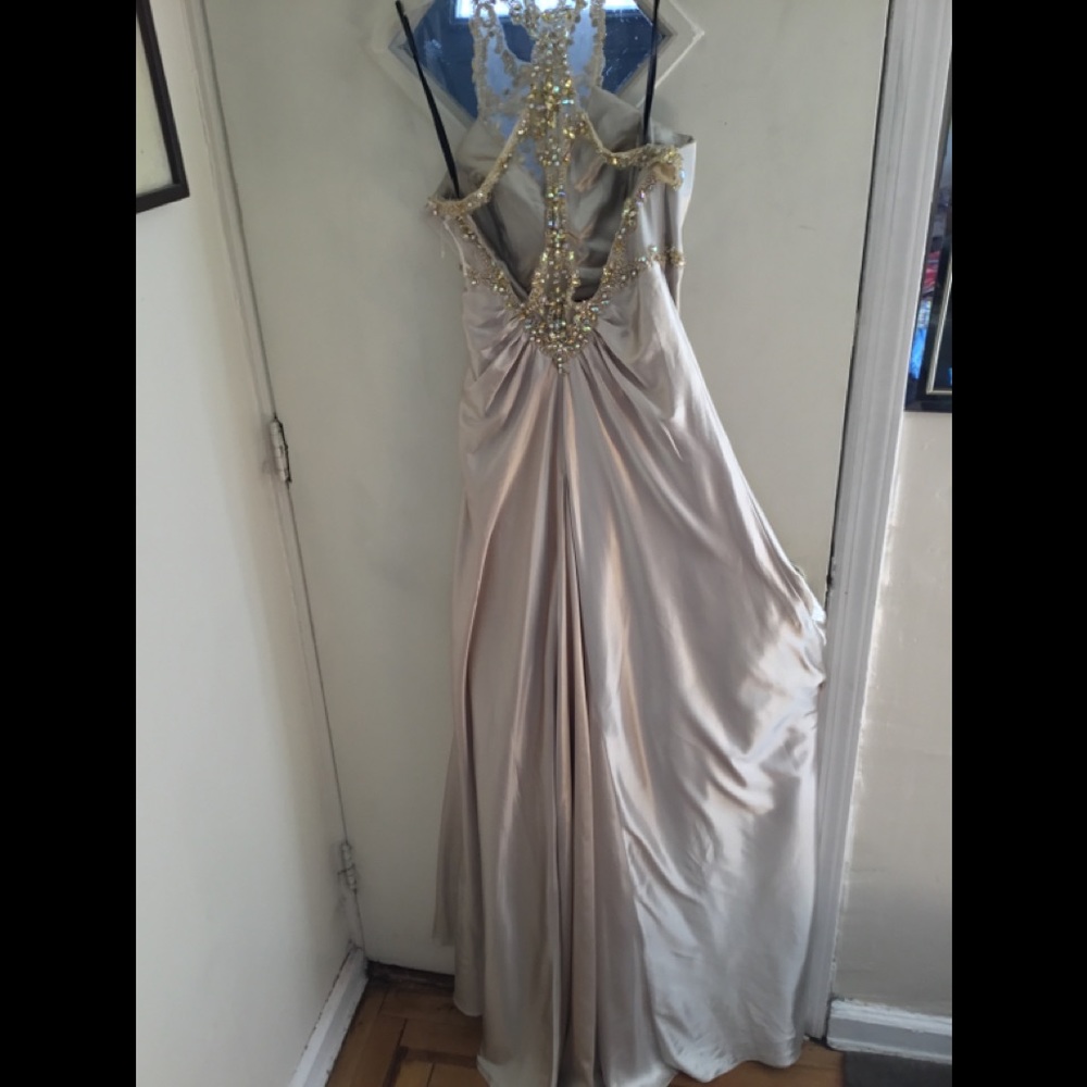 Platinum  open back  gown